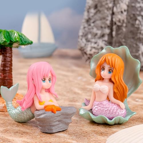 Image of Foodie Puppies Aquarium Decorative Ornament Combo of 2 - (Seap & Dolphin Mermaid) | Cute Little Divers for Fish Tank | Creative Aquarium & Terrarium Accessory | Marine Landscape Resin Sculpture