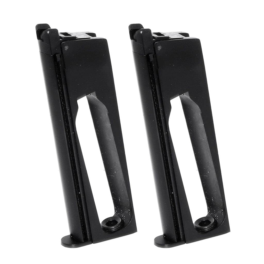 Airsoft Parties WE (WE-Tech) 2pcs 16rd Co2 Magazine Chargeur de Co2 pour EMG SAI Red/AW NE Series/WE Single Stack 1911 GBB Pistolet Black Noir