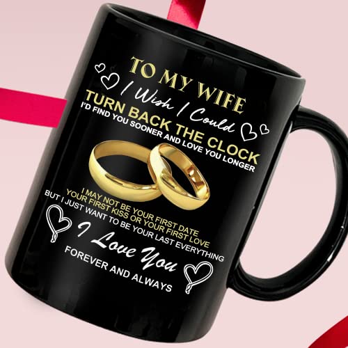 Perfectostore Personalized Valentine Day Gifts For Her, Wife From Husband On Wedding Anniversary, Birthday, Mothers Day - To My Wife I Wish I Could Turn Back The Clock, Wifey Hers Coffee Cup 11Oz #TOP2