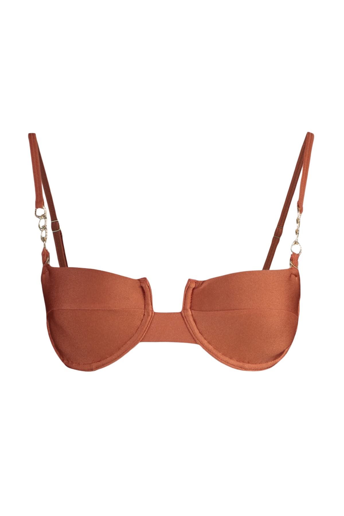 Trendyol Women's Knit Bikini Top Swimwear, Tile, 8