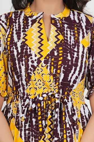 Image of Kuruti B Sheets Women's Cotton Floral Printed Regular Fit Anarkali Kurta for Women