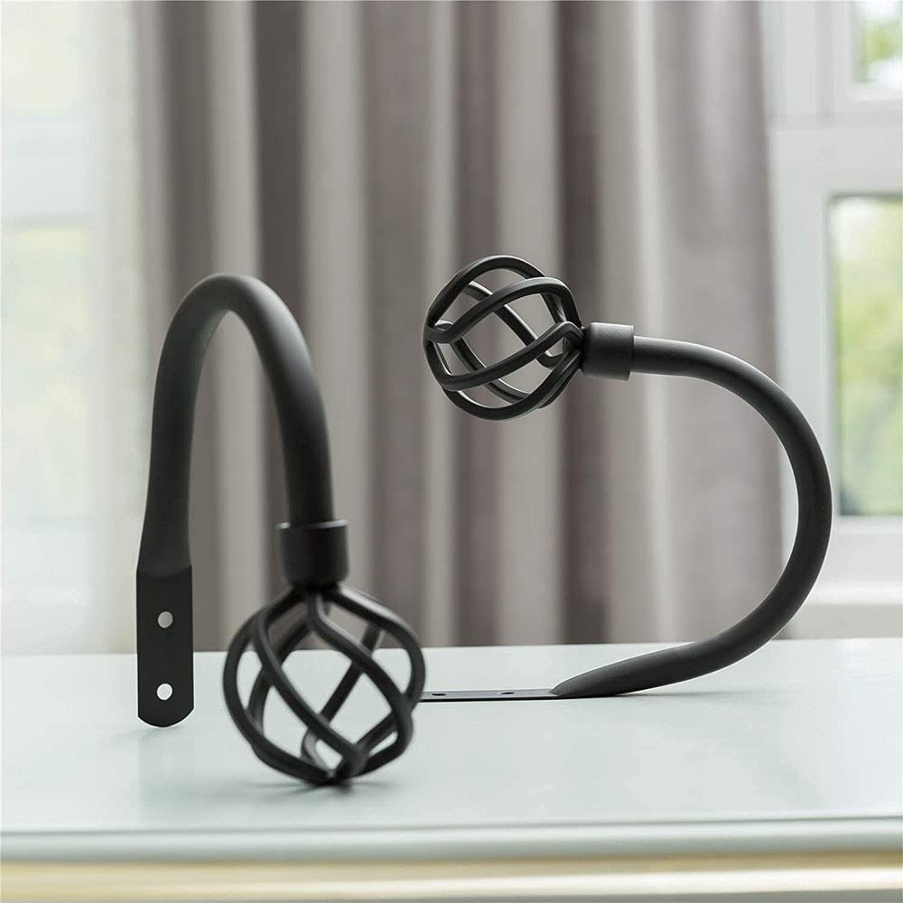 2Pz Holdback della Tenda Decorativa Holdbacks fermatenda Coppia di Ganci per Tende in Metallo