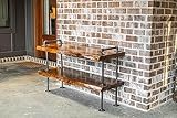 Handcrafted Southern Rustic Logwerks Industrial Pipe Live Edge Entertainment Center— Steampunk TV Stand with Live Edge Wood (Honey Pine)