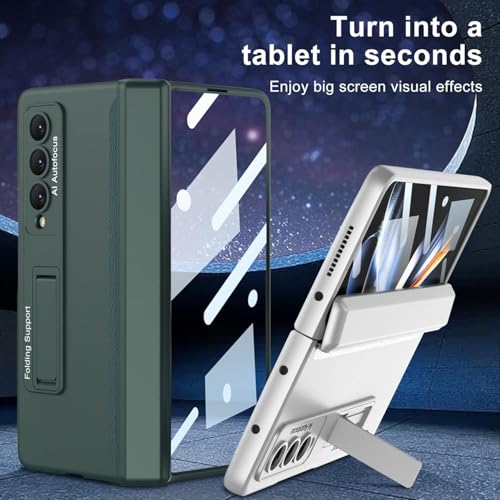 Image of TechTrendz Magnetic Case for Samsung Galaxy Z Fold 4 Case Hinge Coverage Protective Case with Built-in Kickstand PC All-Inclusive Shockproof Cover (Plastic | Black)