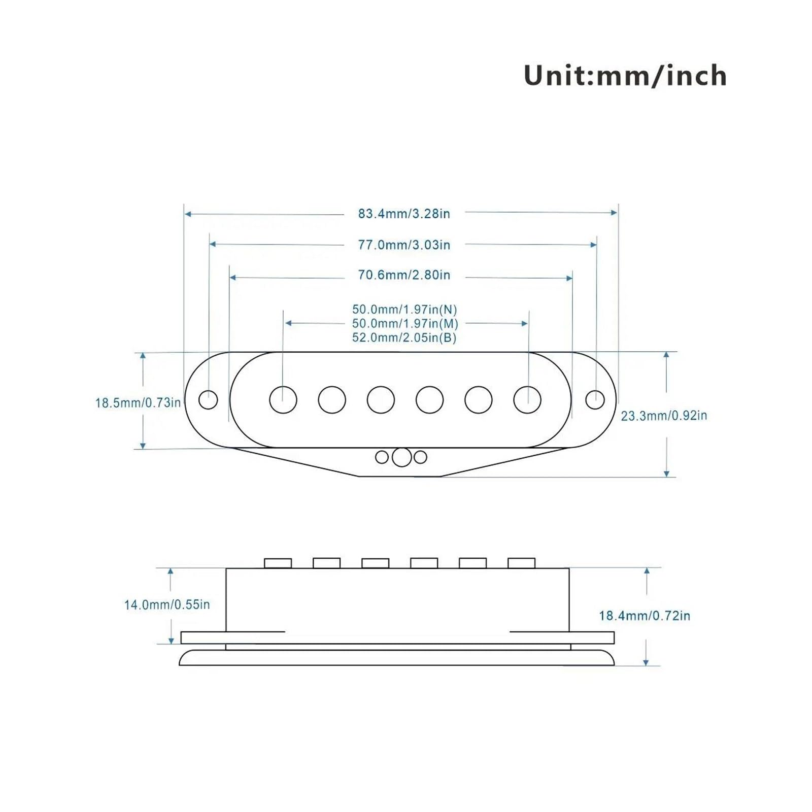 3 Teiliges Flat Top Alnico 5 Single Coil Tonabnehmerset Für Hals Und Stegpositionen Bei E Gitarren(Bk NMB Set)