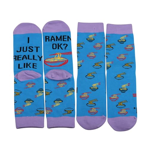 MBMSO Ramen Noodle Socks Ramen Noodle Lovers Gifts 1 Pair I Just Really Like Ramen Dress Socks Ramen Foodie Gifts Food Socks4