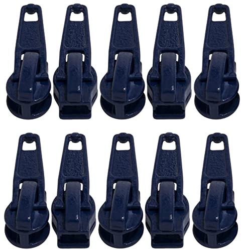 Curseurs Autobloquants N°5 Pour Fermetures éclair - Lot De 10 Pièces Argentées - Compatible Dents Plastique Ou Métal