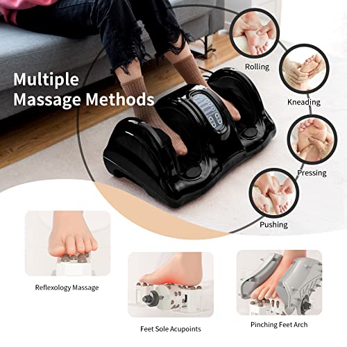 Image of Giantex Shiatsu Foot Massager Machine for Feet, Leg Calf Ankle, Relieve Pain Spa Gift Deep Kneading Rolling Massage, Electric Shiatsu Foot Massager w /Remote, 4 Modes, Black