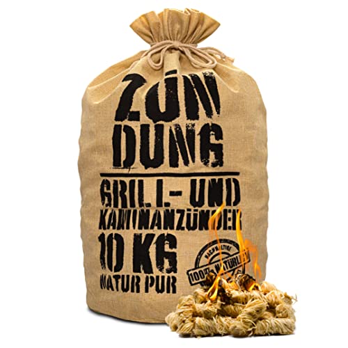 ZÜNDUNG Grill- und Kaminanzünder 10 kg Holzwolle Wachs, 100% nachhaltige Bio Grillanzünder...
