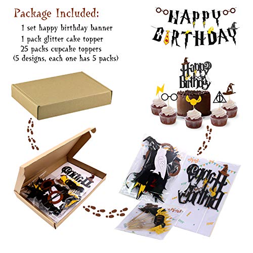 Wizard Birthday Party Supplies Set - Happy Birthday Banner, - Want It All
