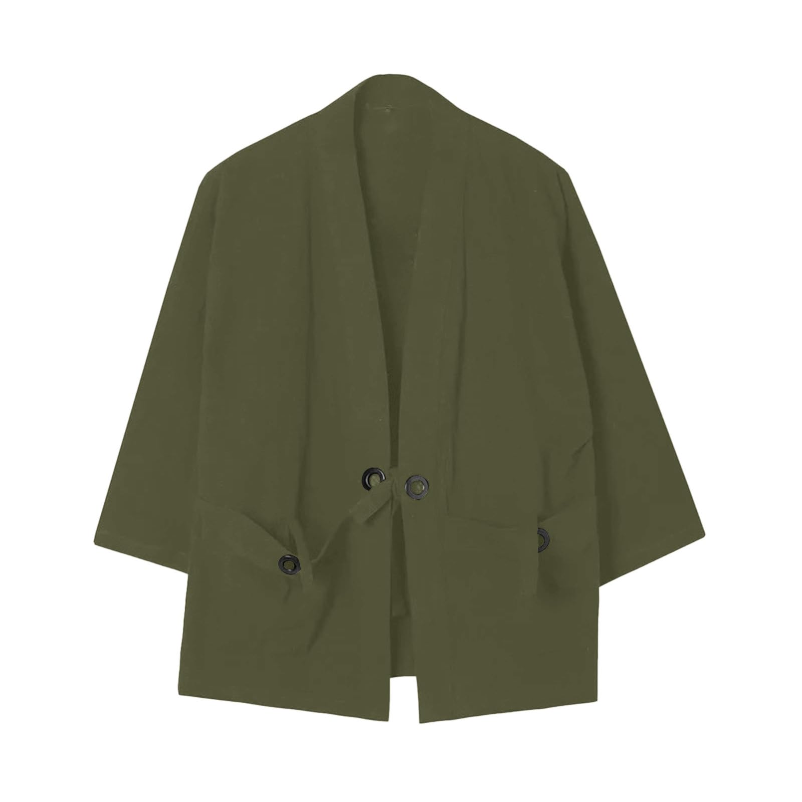 Generisch Veste traditionnelle pour homme - Style rétro - Cardigan fin et ample - Kimono - Robe japonaise - 7 manches coupées - Manteau grande taille - Tangg rétro - Cardigan pour homme
