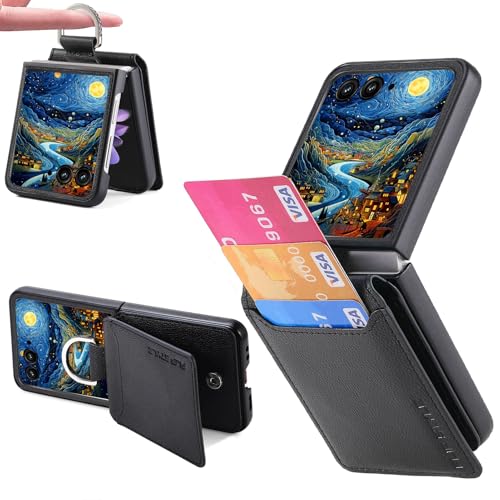 Ysnzaq Étui Portefeuille pour Motorola Razr 60 Ultra avec Anneau et Porte-Cartes, Étui Antichoc de Téléphone à Rabat en Cuir Synthétique Coque pour Moto...