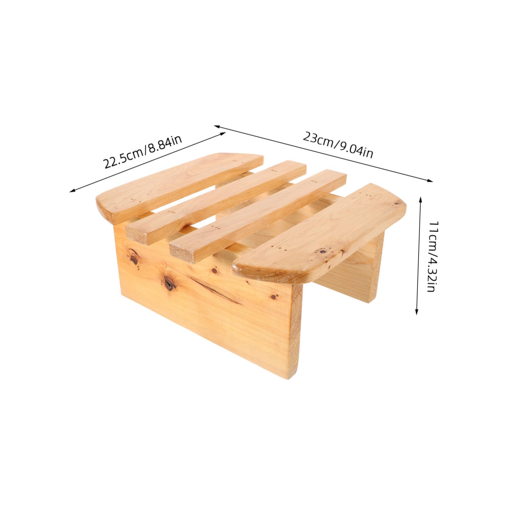 Gogogmee Round Foot Stool for Sauna and Foot Bath Wood Footrest Non-Slip Design Bathing Stool