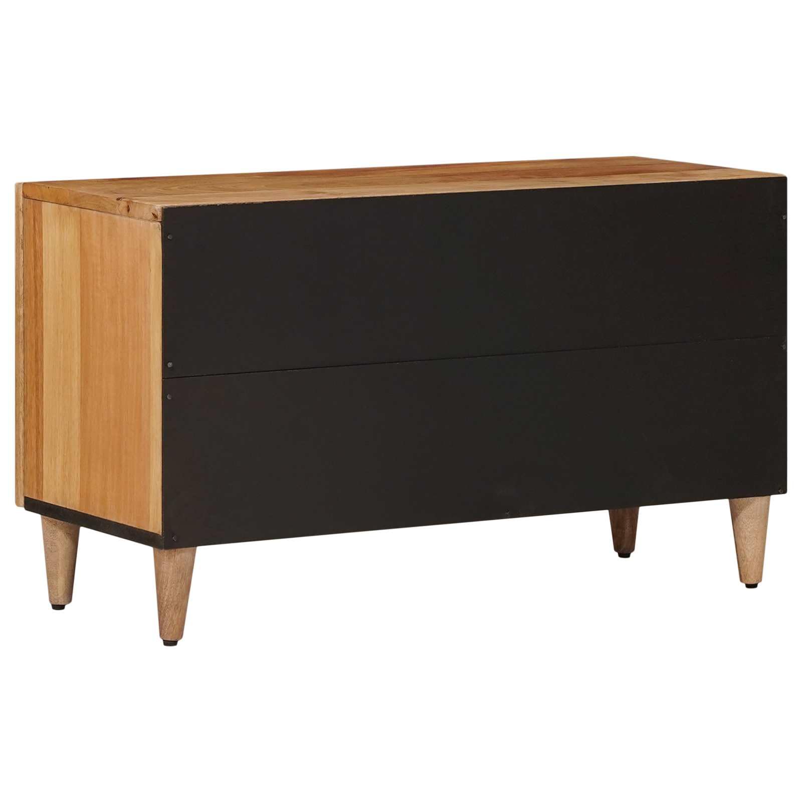 Mueble TV de madera de mango macizo natural, 80 x 33 x 46 cm con puertas