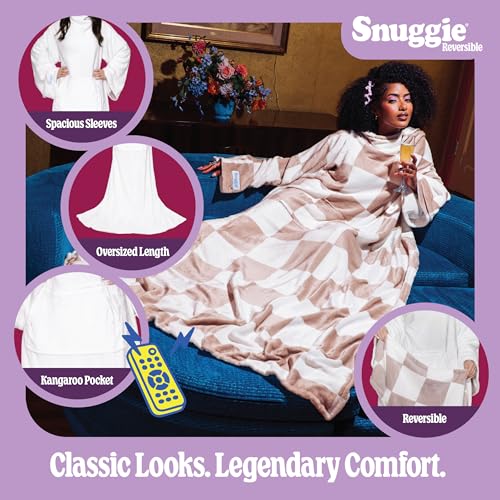 Image of Snuggie The Original Wearable Blanket With Sleeves & Pockets | Cozy Oversized Throw for Adult Men & Women | One Size, 71x54