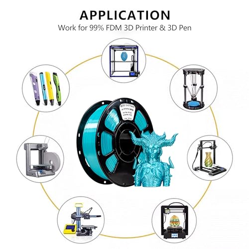 Image of iBOSS 3D Printer Silk Filament, Shiny Silk PLA+ Filament 1.75mm, Smooth Silky Surface PLA Plus, Great Easy to Print for 3D Printers, Dimensional Accuracy + /- 0.02mm, Silk Pearl Blue 1KG