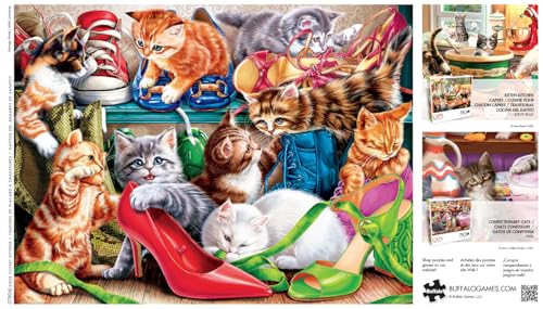 Buffalo Games - Shoe Closet Kittens - Rompecabezas de 750 piezas para adultos | Hecho en USA, Cartón reciclado, Incluye póster, Arte para enmarcar miniatura 5
