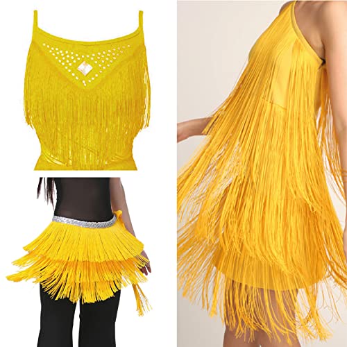TEXTEX = Cuquillo Fringe for Sewing Flamenco and Sevillana. Composition Rayon 100%. Length of 15 cm. 5m Pieces. (Yellow) - Image 4