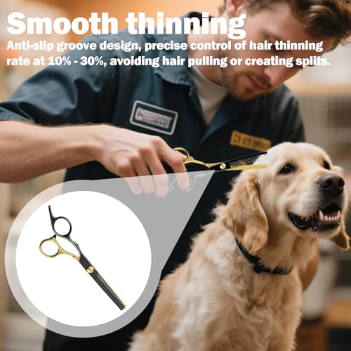 1 Stk Effilierschere Hund,Hunde Schere,Effilierschere,AusdüNnschere,Schere Hundehaare Schneiden,Fellschere Hunde,Hundescheren Set,Gebogene Schere FüR Hunde