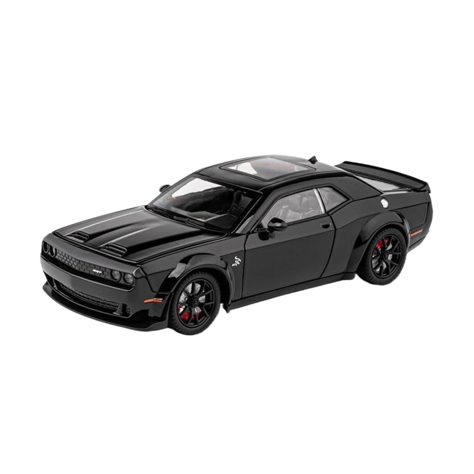 1:24 para Dodge Challenger SRT Hellcat Escala Simulación Fundición Modelo Coche Extraíble Coche Juguete Fundido A Presión Miniatura De Colección(Black 2)