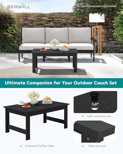 Image of SERWALL HDPE Outdoor Couch with Coffee Table