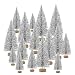 KUUQA 48 Pcs Mini Christmas Trees Bottle Brush Trees Tabletop Model Trees for Christmas Decoration DIY Room Decor Diorama Models (Silver)