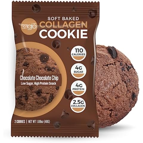 321glo Collagen Cookies | Soft Baked, High Protein Cookies | Low Carb, Low Sugar | Keto Snack for Women, Men, & Kids | 12 Pack (Chocolate Chocolate Chip) Cover