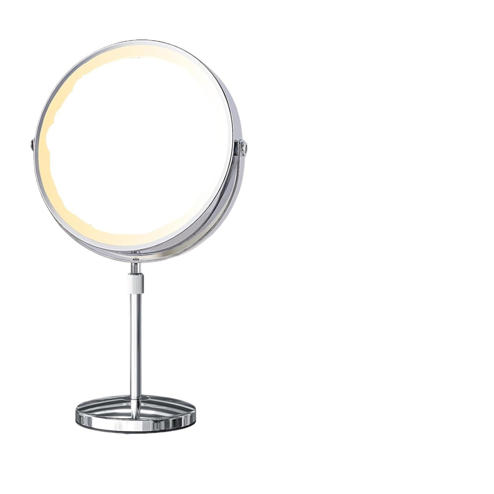 FPJQOBJC 8" Lighted Makeup Mirror Vanity Mirror 2000mAh Rechargeable Height Adjustable 1x/10x Magnifying Double Sided Mirror