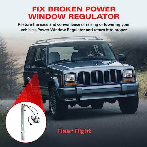 Image of BDFHYK 748-568 Power Window Regulator with Motor Rear Right Passenger Side for Jeep Liberty 2002 2003 2004 2005 2006 2007| 55360034AJ, 68059646AB, 82-626AR| 02 03 04 05 06 07