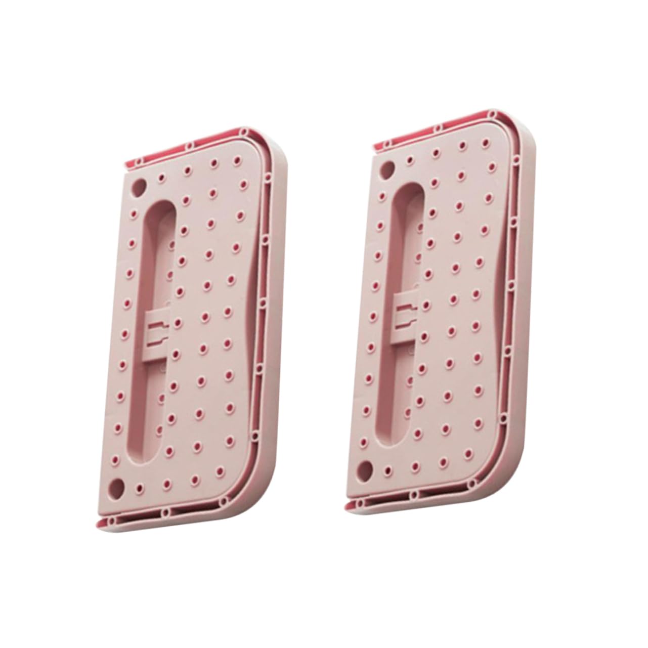 Healifty 2Pcs Foldable Wall Mounted Slippers Organizer Sticky Shoes Holder for Space Saving Storage Home Shoe Rack Pink Easy Installation Neat Floor Space