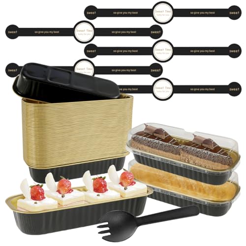 NIHESIM 50 Stk Alufolie Backform mit Deckel