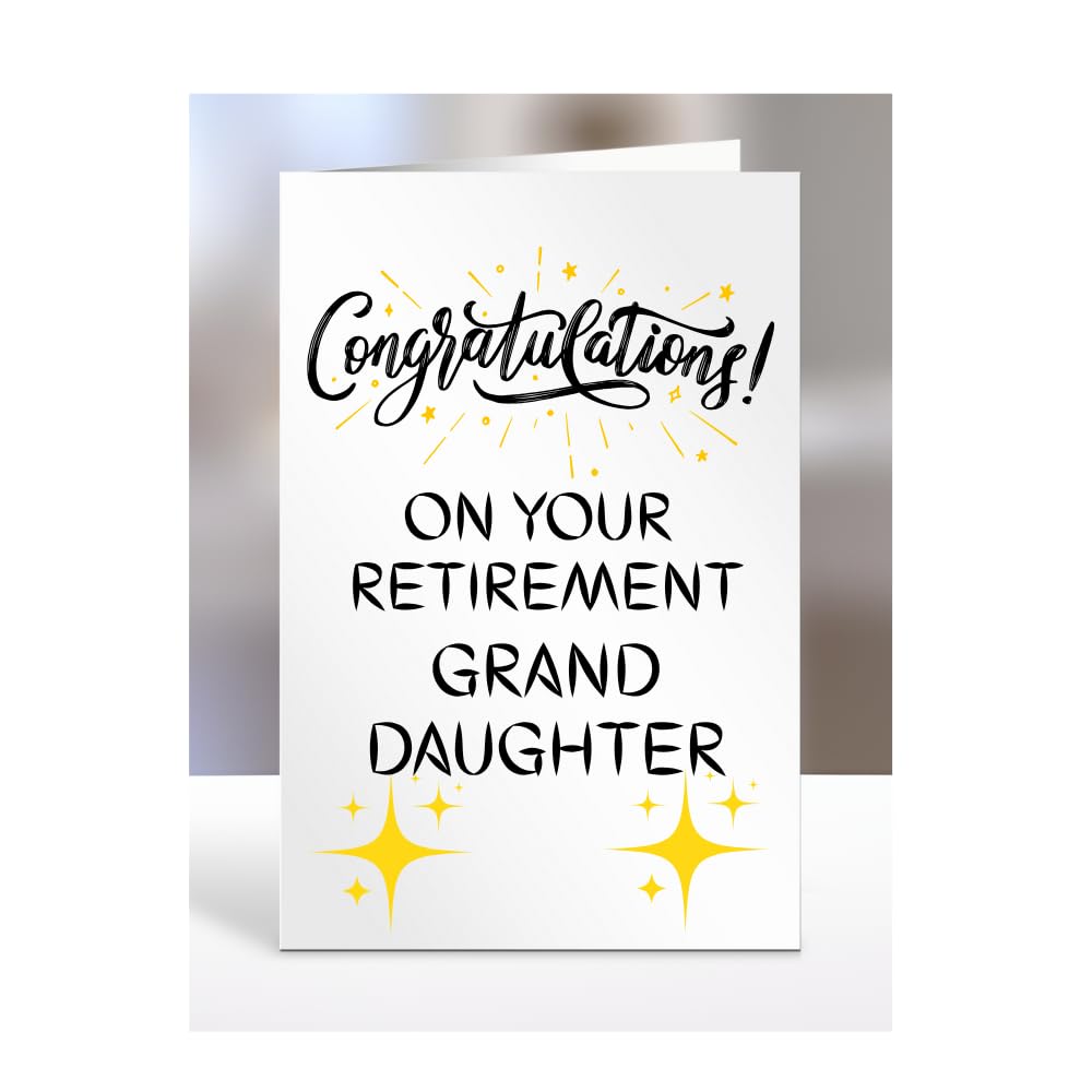 Congratulations on your retirement Granddaughter Card, Gifts for Men, Women, Presents for Retired Man, Woman or Person, Greetings Card, Retire, A5-124_101