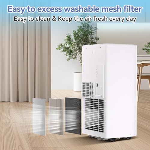 Image of PioneerWorks 10000 BTU Portable Air Conditioner, Cooling AC Up to 560 Sq. Ft., AC Unit with Cooling, Fan and Dehumidifier Functions, Remote Control, LED Display and Venting Kit Included, White Top