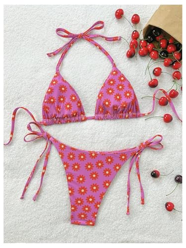 Women's 2 Piece Boho Bikini Sets Tropical Graphic String Bathing Suit Swimsuit2