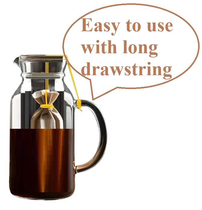 Image of WUD 5 Pcs. Empty Cold Brew Coffee Bags with Drawstring, 8x4 inch