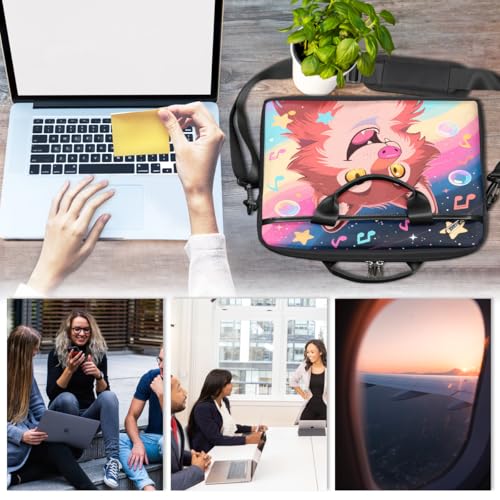 Maletín para laptop de 15 pulgadas estilo lobo con correa miniatura 6