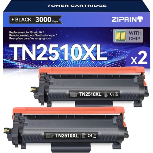 ZIPRINT TN2510XL TN-2510XL Cartouches de Toner Compatible avec Brother TN2510XL TN2510 pour Brother...
