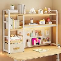 Amazon.co.jp: Hoshinoi 卓上ラック 机上ラック 有孔ボード付き デスク