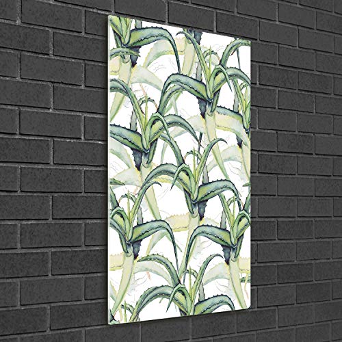 Impression sur Verre pour Murs Ternes | Tableau Aloès Vert Tulup 50x100 cm - 3