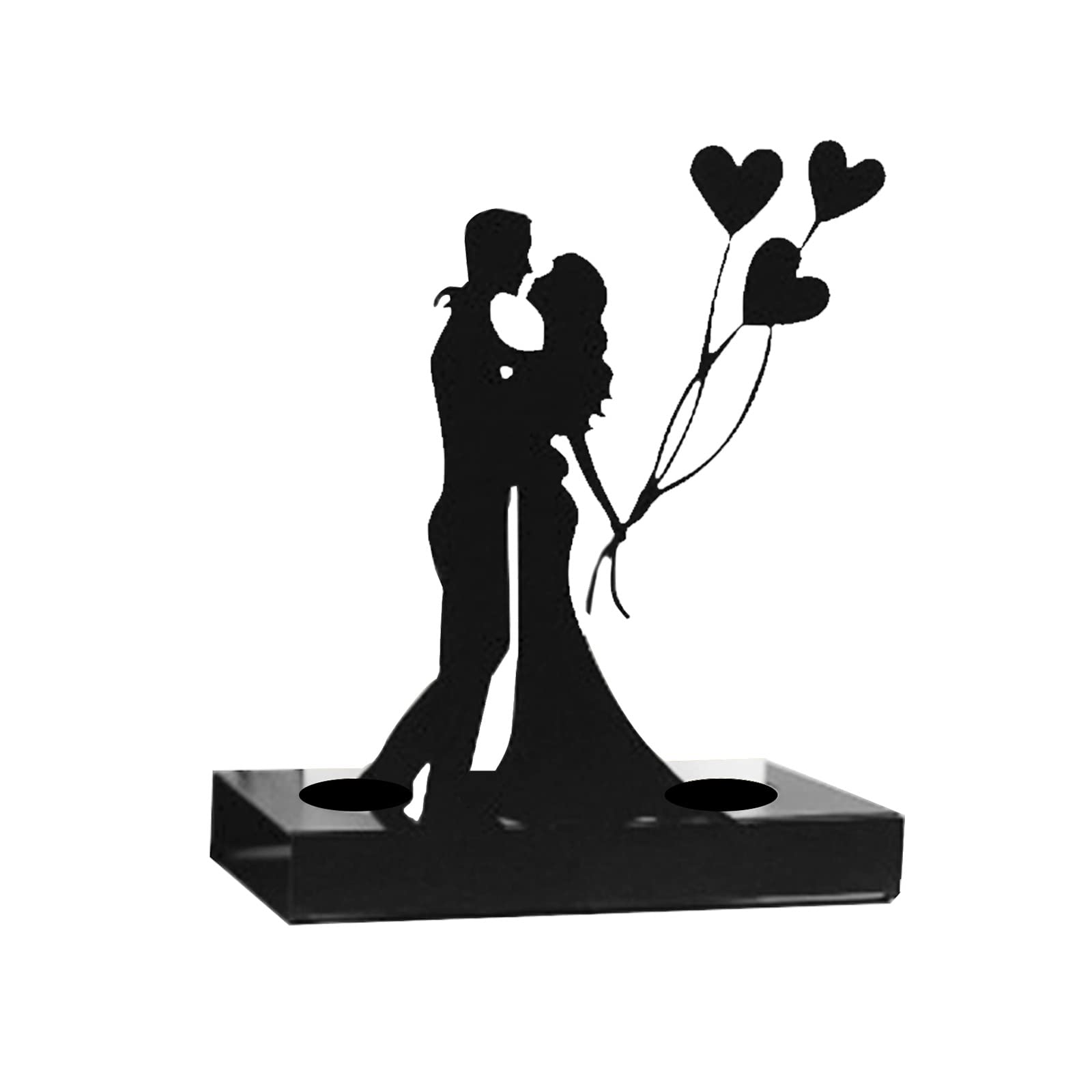 Hosoncovy Decorative Metal Tea Light Candle Holder Shadow Art Tea Light Candle Stand Tea Light Candle Tray Light Home Ornament for Home for Wedding for Anniversary (Balloon)