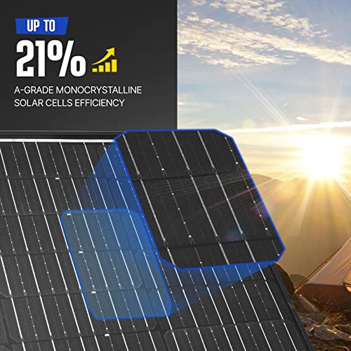 Atem Power 160W Portable Solar Panel - Foldable Solar Suitcase Monocrystalline Lightweight Without Glass, 20A Mppt Controller With Usb Output, Built-In Kickstand For 12V Batteries Rv Camping Power #TOP2