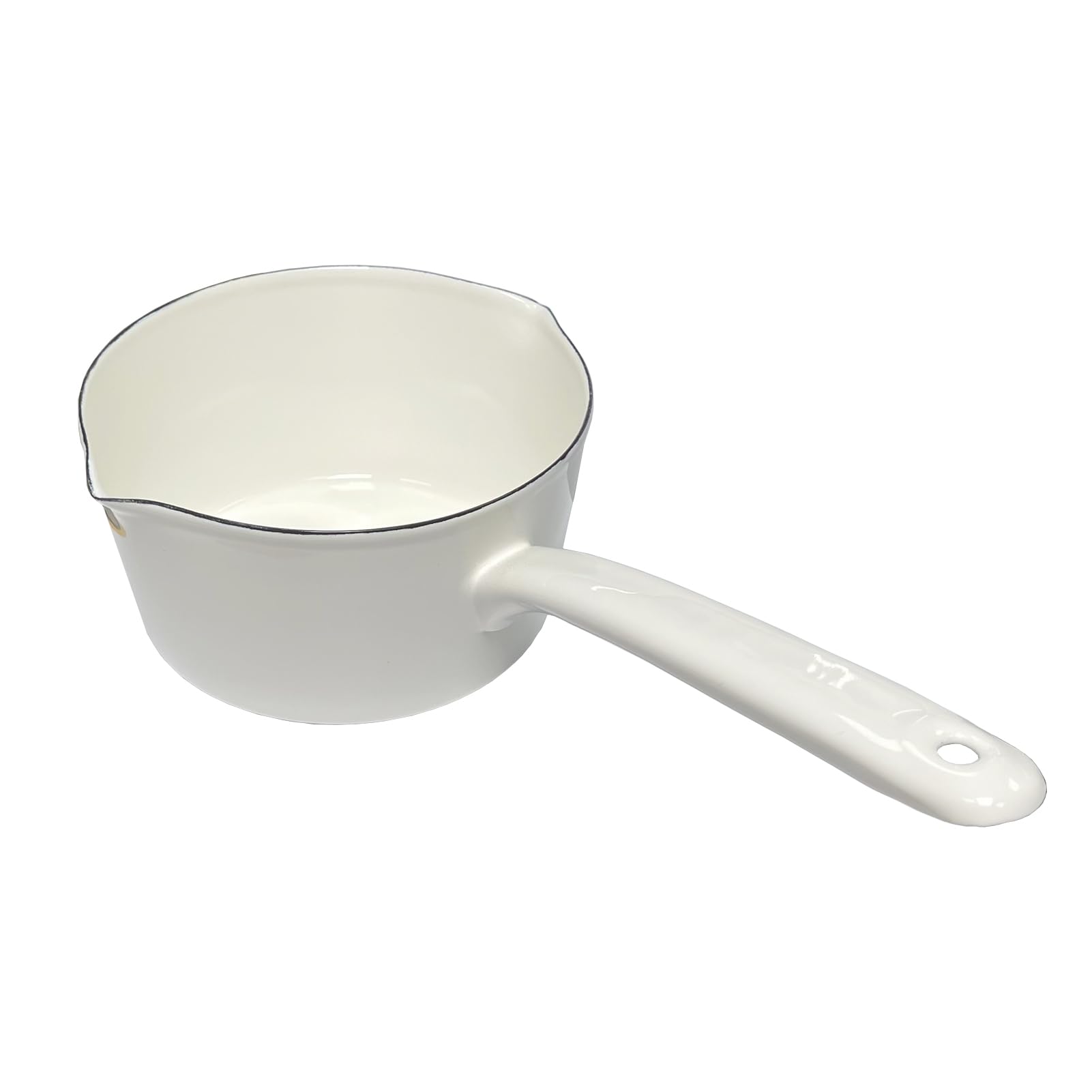 LIFTATAPA Enamel Milk Pan, 1.2L Mini Butter Warmer, Enamelware Saucepan Pan with Pour Spout, Nonstick Enamel Milk Pot, Butter Melting Pot for Induction Electric Gas Stoves