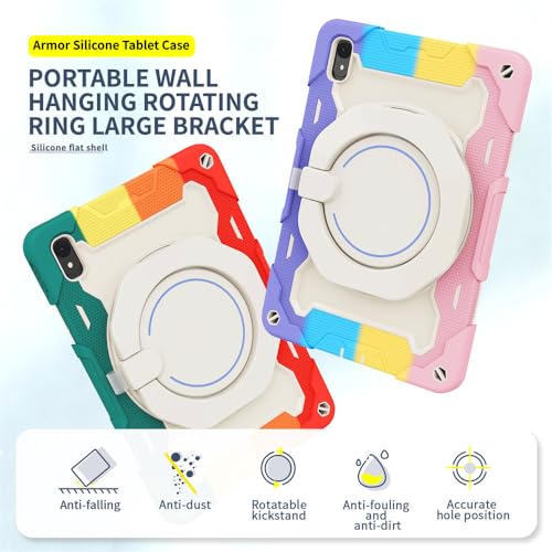 Funda MatePad 11 2023 silicona con soporte anillo giratorio azul 2