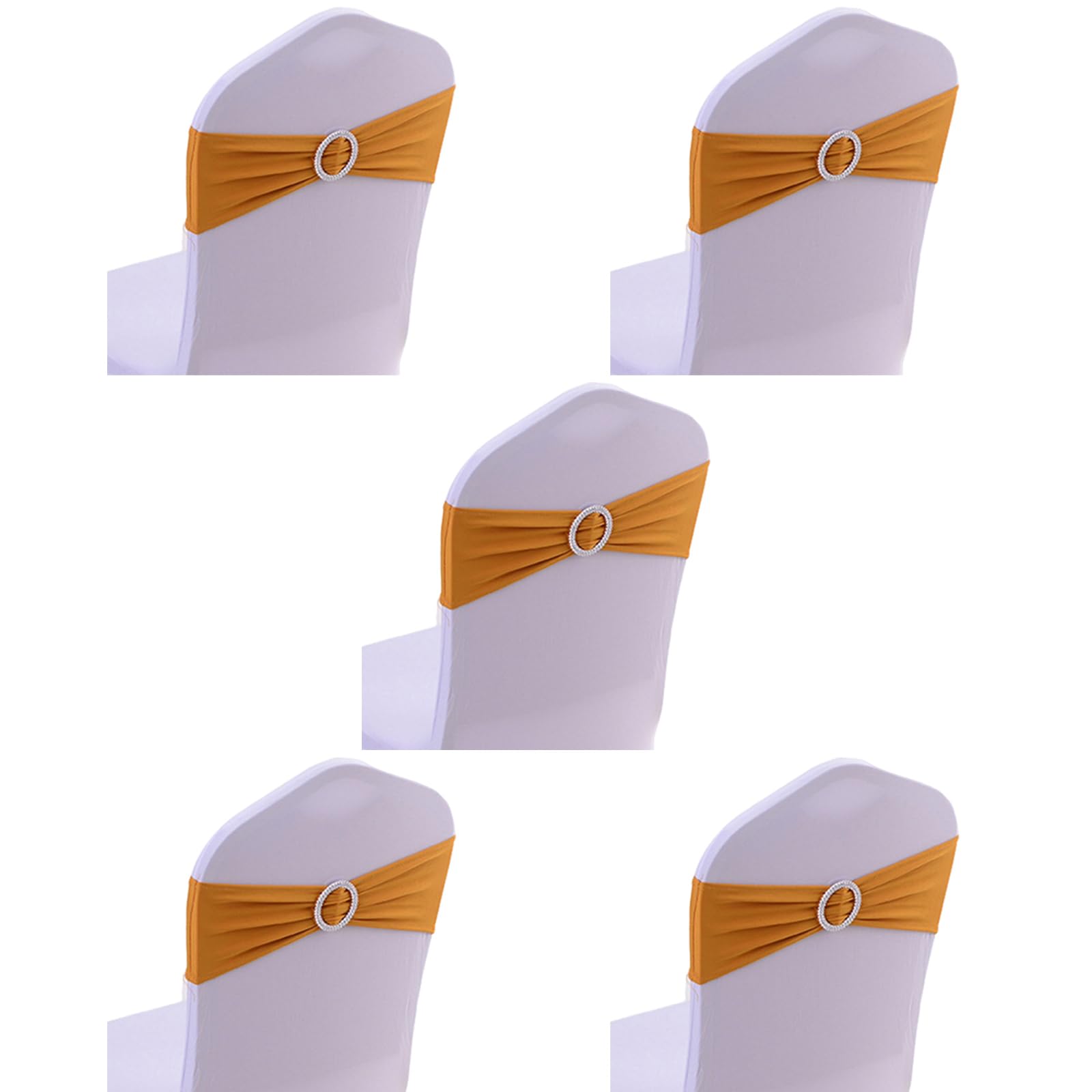 Nucelit 5Pcs Spandexs Chair Cover Band Ribbon Chair Tie Back for Party Banquets Wedding Decoration Knots Bows Stretch Cover