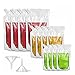 MIZOMOR 12pcs Petaca de Bebidas de Plástcio Bolsa de Licor Reutilizable Botella de Agua Plegable con Embudo 250 ml 420 ml 500 ml para Deportes Camping Senderismo Bicicleta de Viaje