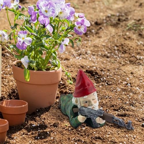 Zwergstatue für den Außenbereich, Zwergenornamente aus Kunstharz - - -Kampfdekoration aus Kunstharz | Kreatives Zwergen-Dekorationshandwerk für Arbeitszimmer, Garten, Innenhof, Rasen, Schlafzi – Bild 3