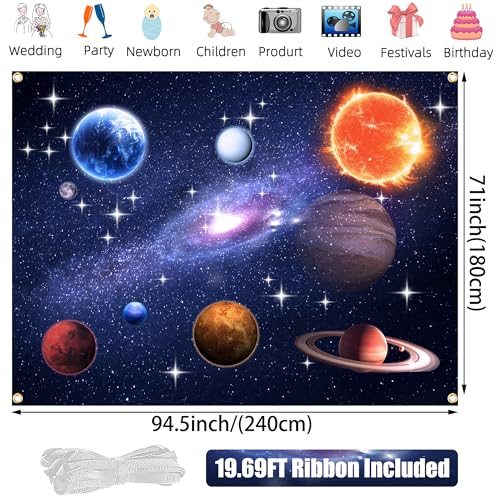 Fondo para fotografía galaxia 8x6ft con ojales de bronce miniatura 2