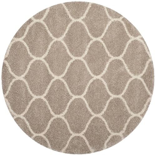 Image of Plush Shag Area Rug for Living Room, 244 cm x 305 cm, Brown (Beige MANDIR, 5X5 FEET)