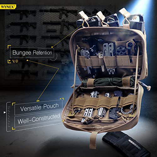 Wynex Tactical Mag Admin Pouch, Molle Utility Tool Pouch Medical Emt Organizer With Triple Stacker Magazine Holder For M4 M16 Patch Included #TOP3
