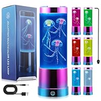 Gxpjycfob Jellyfish Lamp for Kids Bedrooms, Jellyfish Lava Lamp with 7 Colour Setting, Ensory Jelly Fish Light Lamp for Home Office Decoration, Great Gifts for Kids(10 Inchs)